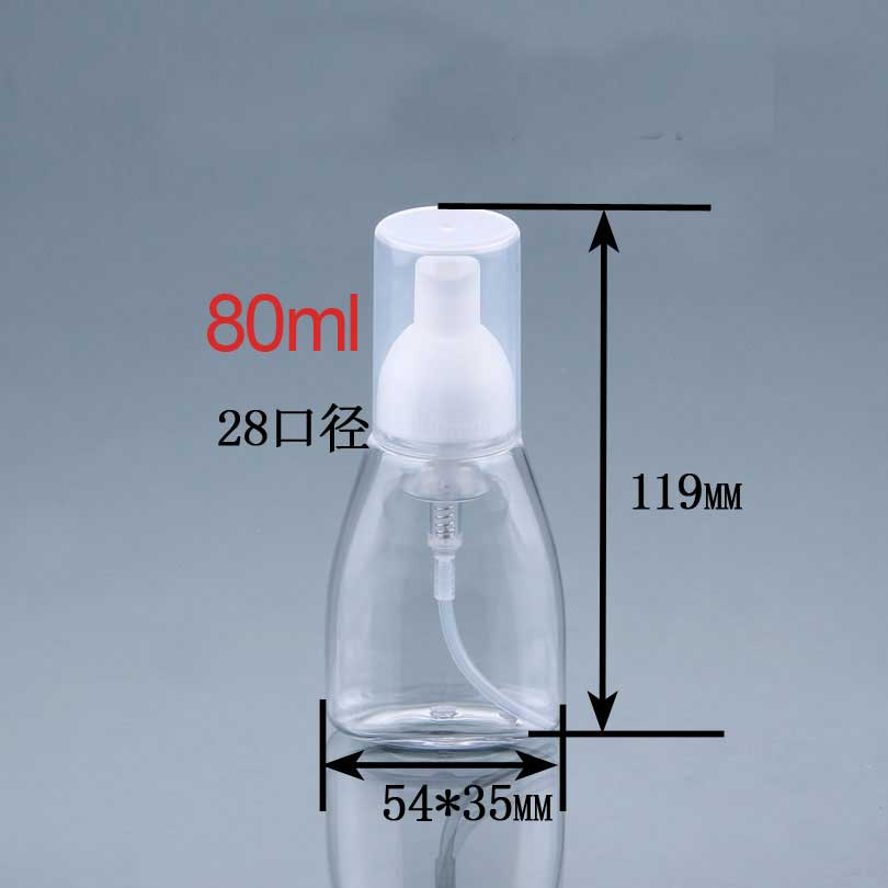 80ml Pet Plastic Triangle Foam Pump Empty Bottle, Cosmetic/Hand Washing Bottle